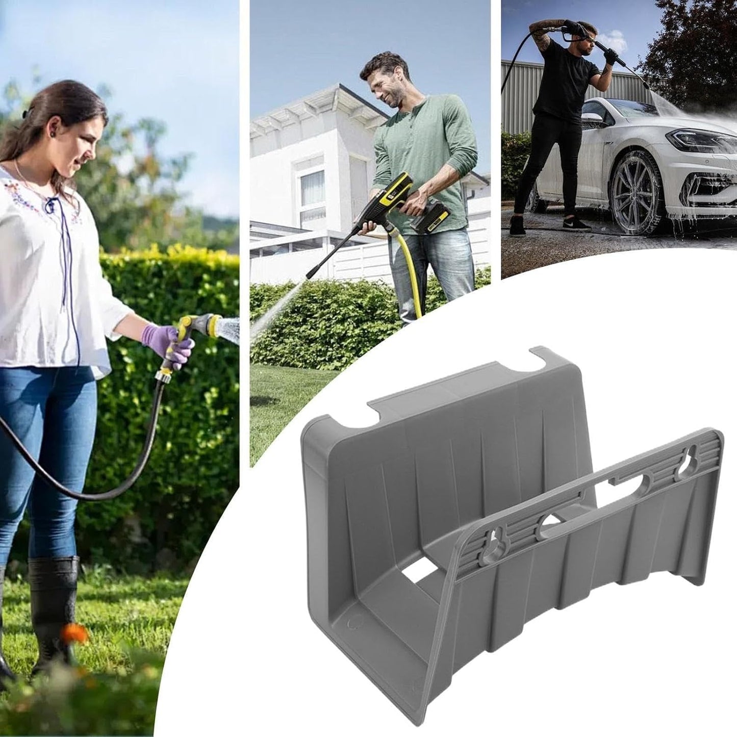 GENERIC Porte-Tuyau Mural, Support Mural Robuste | Rangement Pour Tuyau De Jardin - Le Tube Robinet Buse Terrasse Plomberie Rail Clôture Maison Piscine Camping-Car Balcon Garage