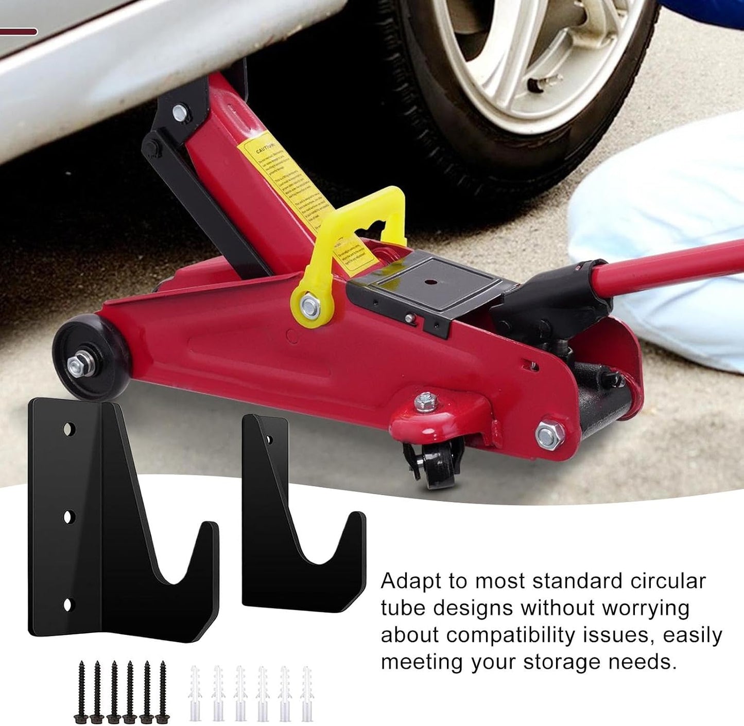  Support Mural Pour Cric, Support De Rangement Robuste, Support De Cric Hydraulique, Supports Peu Encombrants, 11,8 X 4,5 Cm, Organisateur De Garage De Qualité, Idéal Pour Les Magasins Automobiles Et