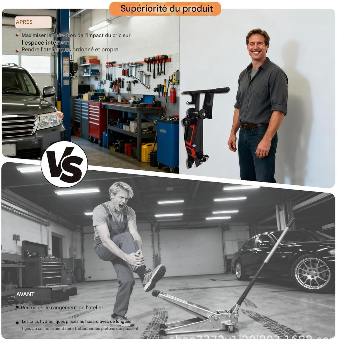  Supports De Cric,Organisateur Robuste Gain De Place - Support De Cric De Sol Accessoires Remorque,Pour Garage, Atelier De Réparation, Salle D'Outils, Atelier À Domicile, Boutique, Mécaniciens,
