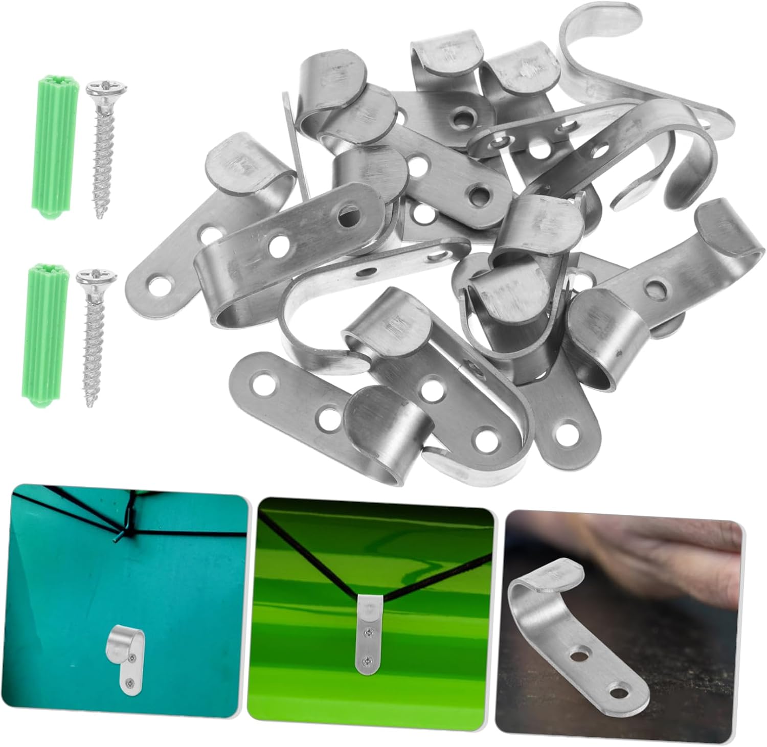  Gatuida Crochet Remorque Métallique Extérieur Robuste Pour Bâches, 20 Sets Avec Vis Et Chevilles, Installation Facile, Accessoires Polyvalents Pour Remorque Automobile