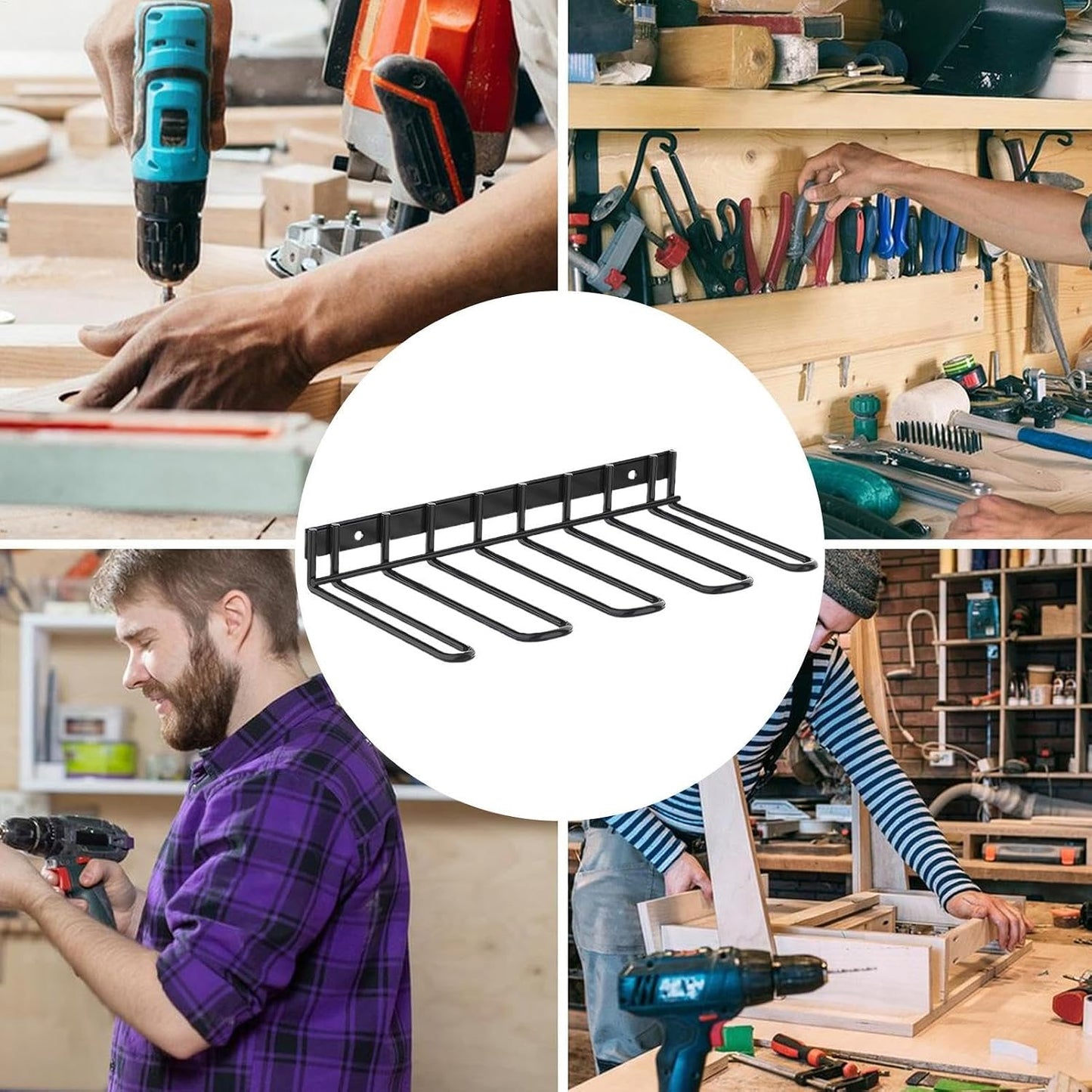  Porte-outils électriques – Support Mural En Fer Noir Pour Perceuse Sans Fil – Rangement De Garage Pour Outils électriques De 25 Kg, Support De Rangement Utilitaire Pour Outils électriques Pour
