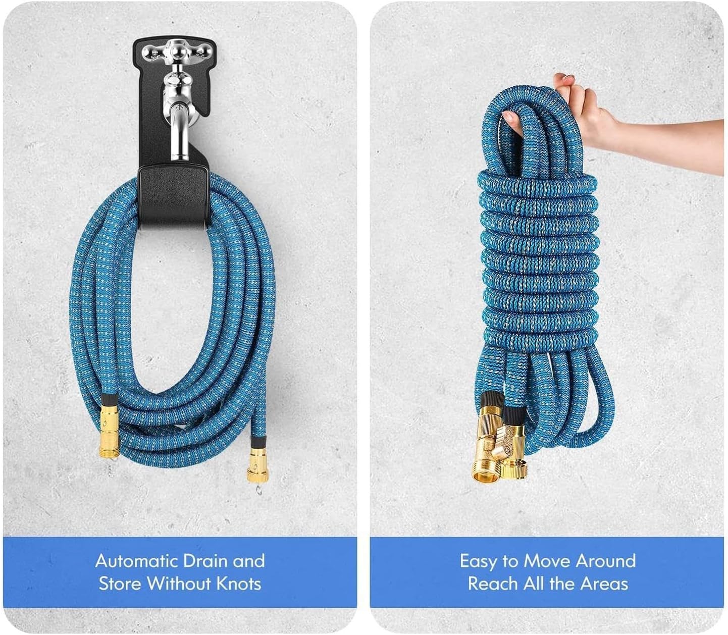  Générique Porte-Tuyau D'Arrosage,Crochet Rangement Mural Portable Robuste | Organisateur De Tuyau D'Arrosage De Jardin Extérieur,Pour Extérieur, Arrière-Cour, Jardin, Maison, Piscine, Patio,
