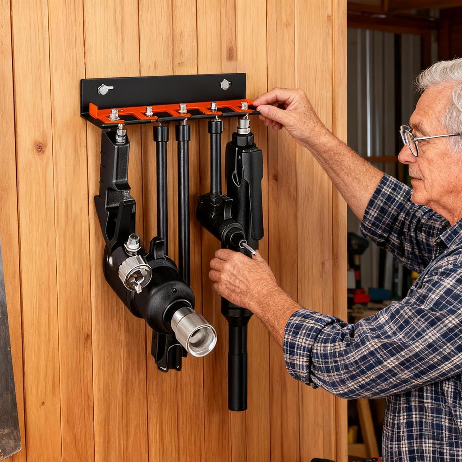 GENERIC Support Pour Outils électriques – Étagère De Rangement Murale à 5 Fentes | Rangement D'outils électriques – Pour Studio, Lieu De Travail, Atelier, Détail, Sous-sol, Abri De Jardin, Jardin