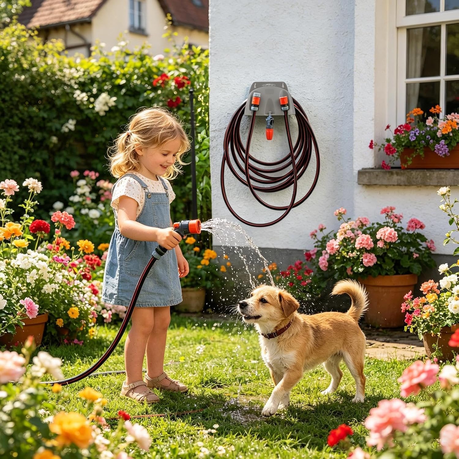 Genérico Generico Support Mural Pour Tuyau D'arrosage – Panier Porte-tuyau Renforcé Pour Tuyau D'eau, Support Mural Pour Tuyau D'arrosage – Pour Terrasse, Cour, Extérieur, Entrepôt, Garage Et Maison