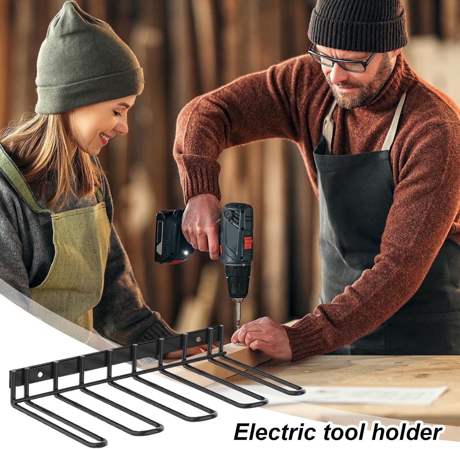  Porte-outils électriques – Support Mural En Fer Noir Pour Perceuse Sans Fil – Rangement De Garage Pour Outils électriques De 25 Kg, Support De Rangement Utilitaire Pour Outils électriques Pour