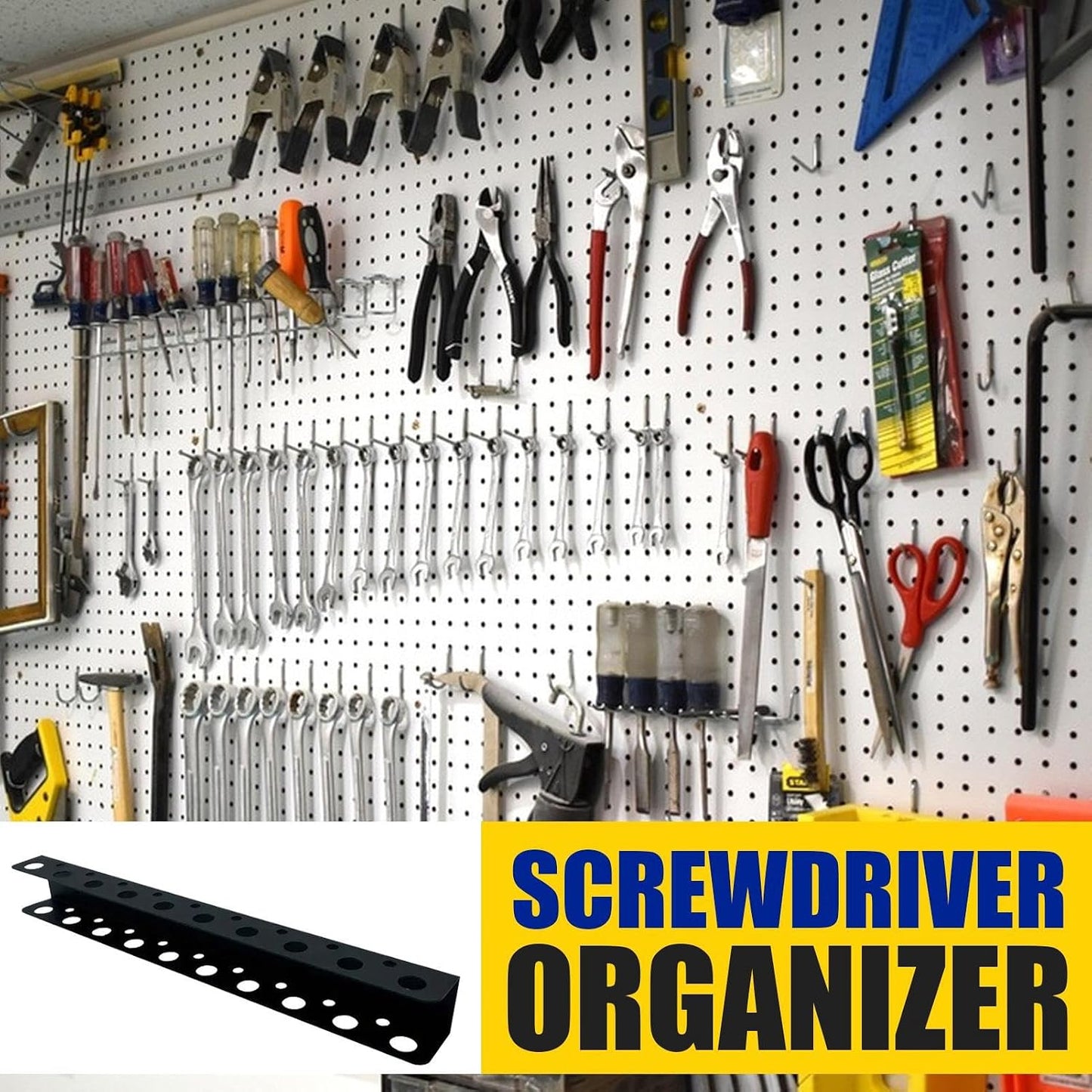 GENERIC Support De Rangement Pour Tournevis, Support D'affichage Multi-fentes Et Support De Rangement Pour Tournevis Et Clés, Support D'outils Durable Pour La Maison, Le Garage, L'abri De Jardin