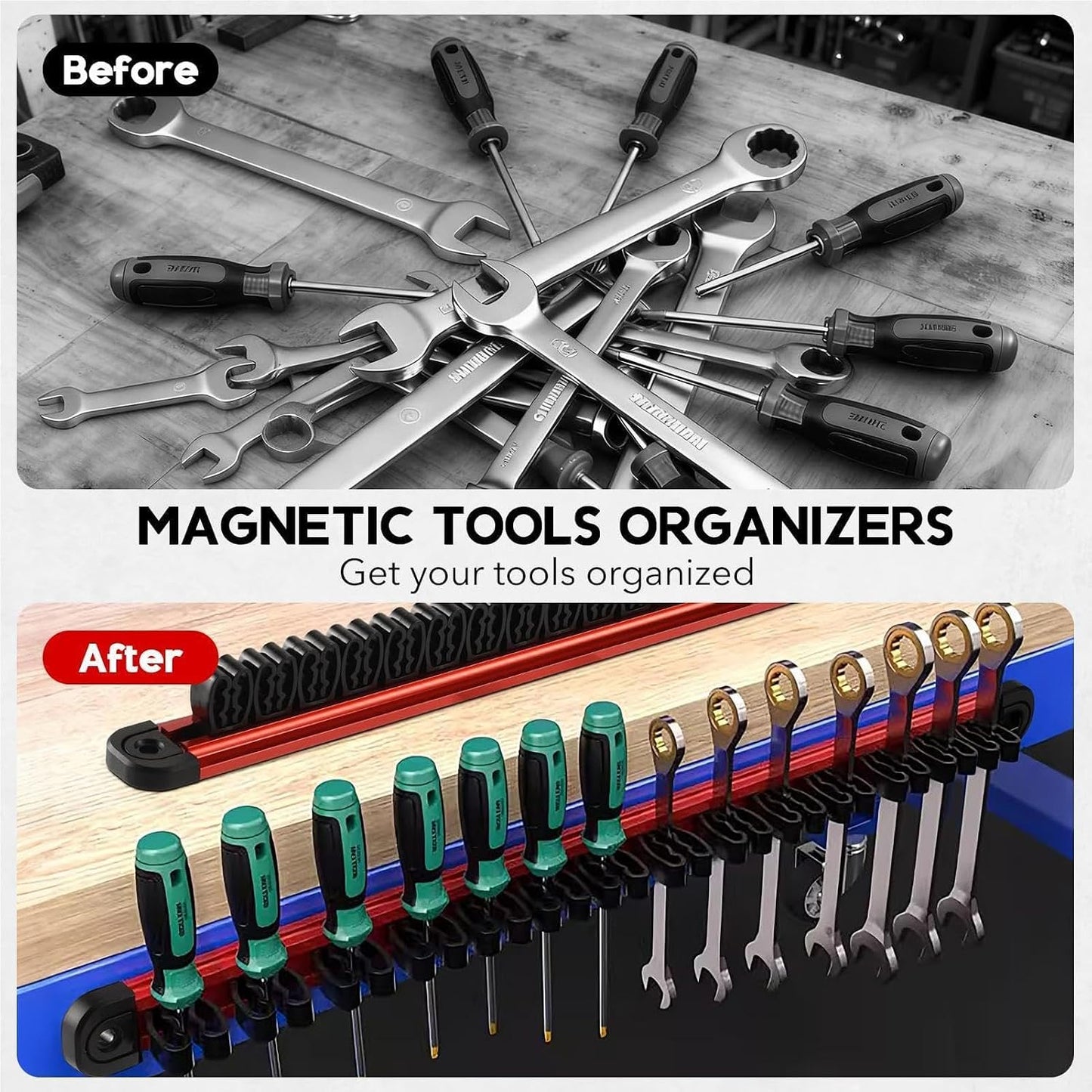 GENERIC Porte-tournevis Magnétique – Porte-clé En Aluminium – Porte-outils – Pour La Maison, La Cuisine, Le Garage, La Cave, La Salle De Réparation, L'établi