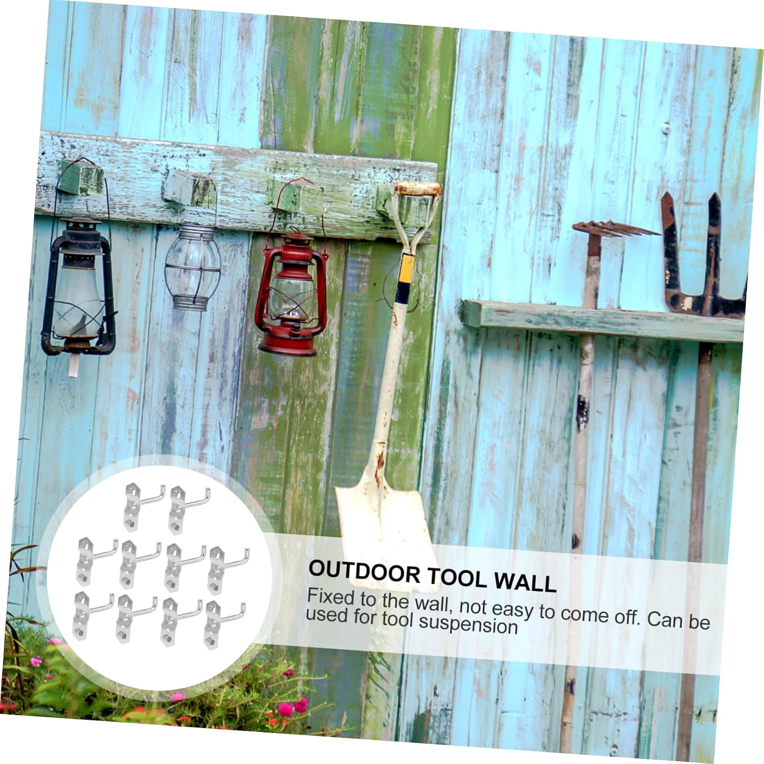  Housoutil 10pièces Organisateur à Crochets Pour Garage Maison Et Jardin Porte-outils Pour Échelles Chaises Tronçonneuses Outils à Main Et Balais Fixation Murale Simple