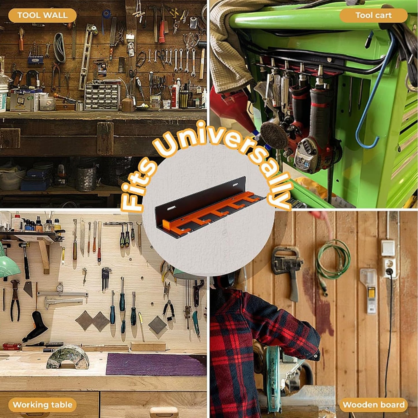  Porte-outils Pneumatique Mural Antirouille Avec 5 Emplacements Pour Outils Efficaces