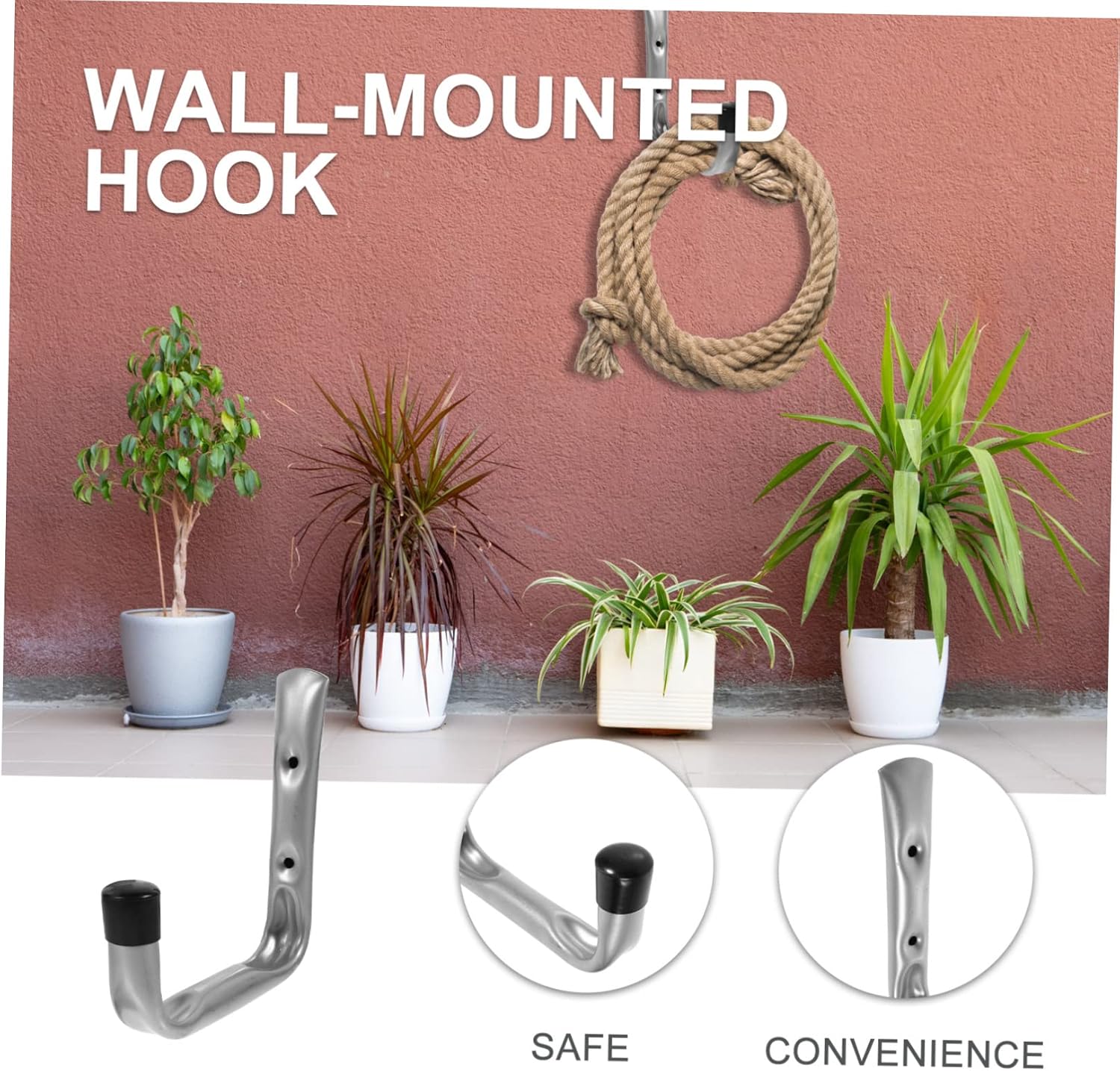  ULTECHNOVO Lot De 5 Crochets Muraux En Acier Galvanisé Peint, Robustes Et Résistants Pour Rangement Intérieur Et Extérieur, Porte-outils De Garage Suspendre D’outils Lourds, Utilisation