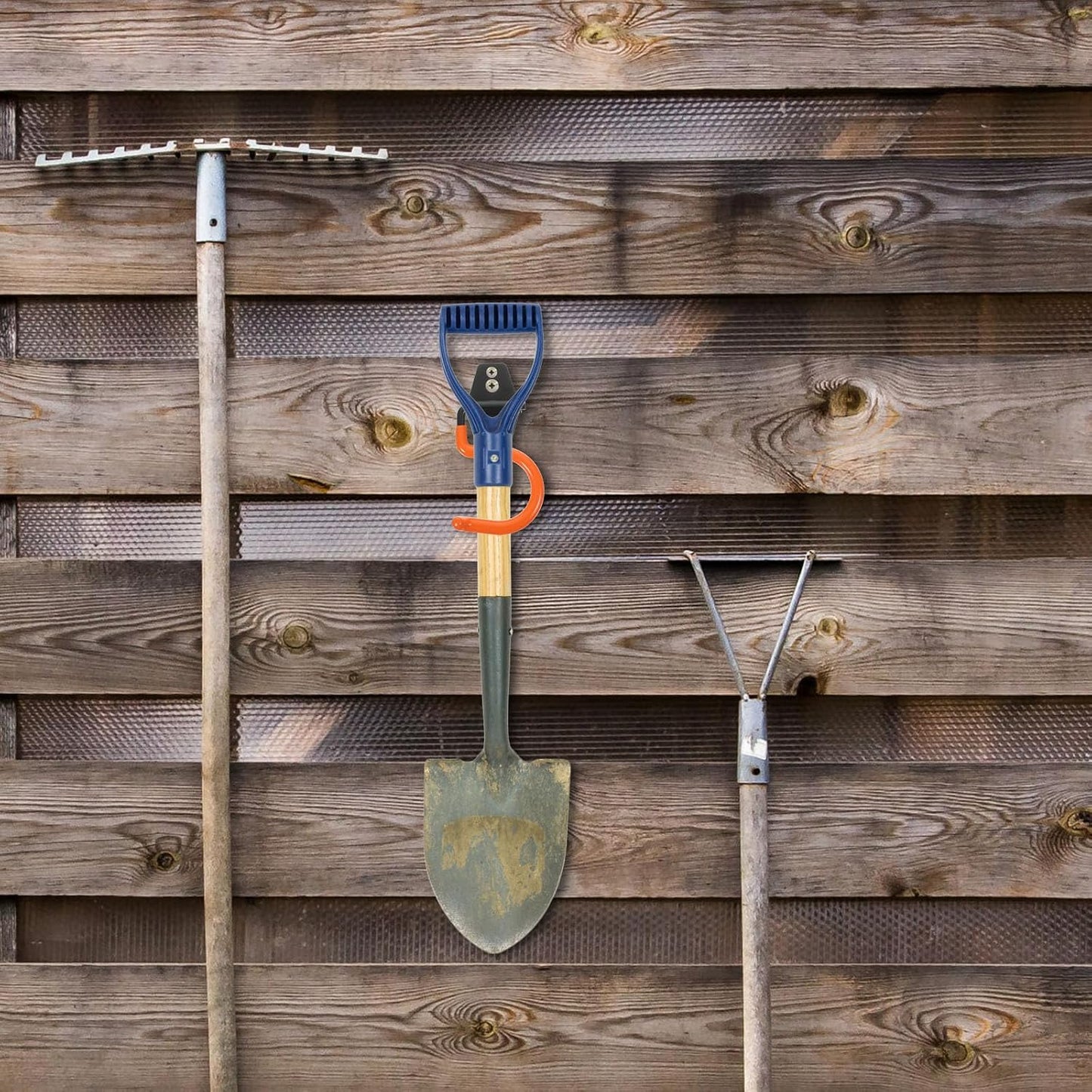  Gatuida Organisateur Outils De Jardin Mural En Fer 3pcs Crochets Robustes Épaissis Pour Garage, Facile à Installer, Support Mural Pour Pelles Et Balais