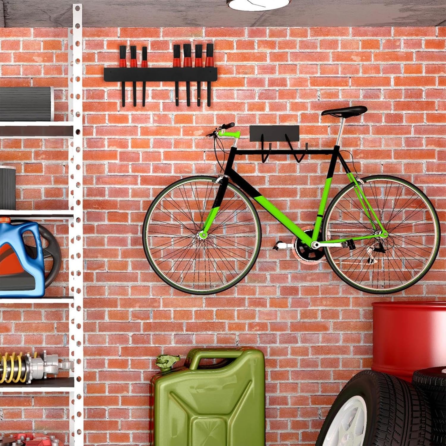  Générique Detailing Brush Holder, Wall Mount Brushes Organizer, Heavy Duty Auto Supplies Rack, Garage Storage Mounts For Car Cleaning Tools, Garages, Vehicles Shop, Workshop, Homes, 16x2x2 Inches