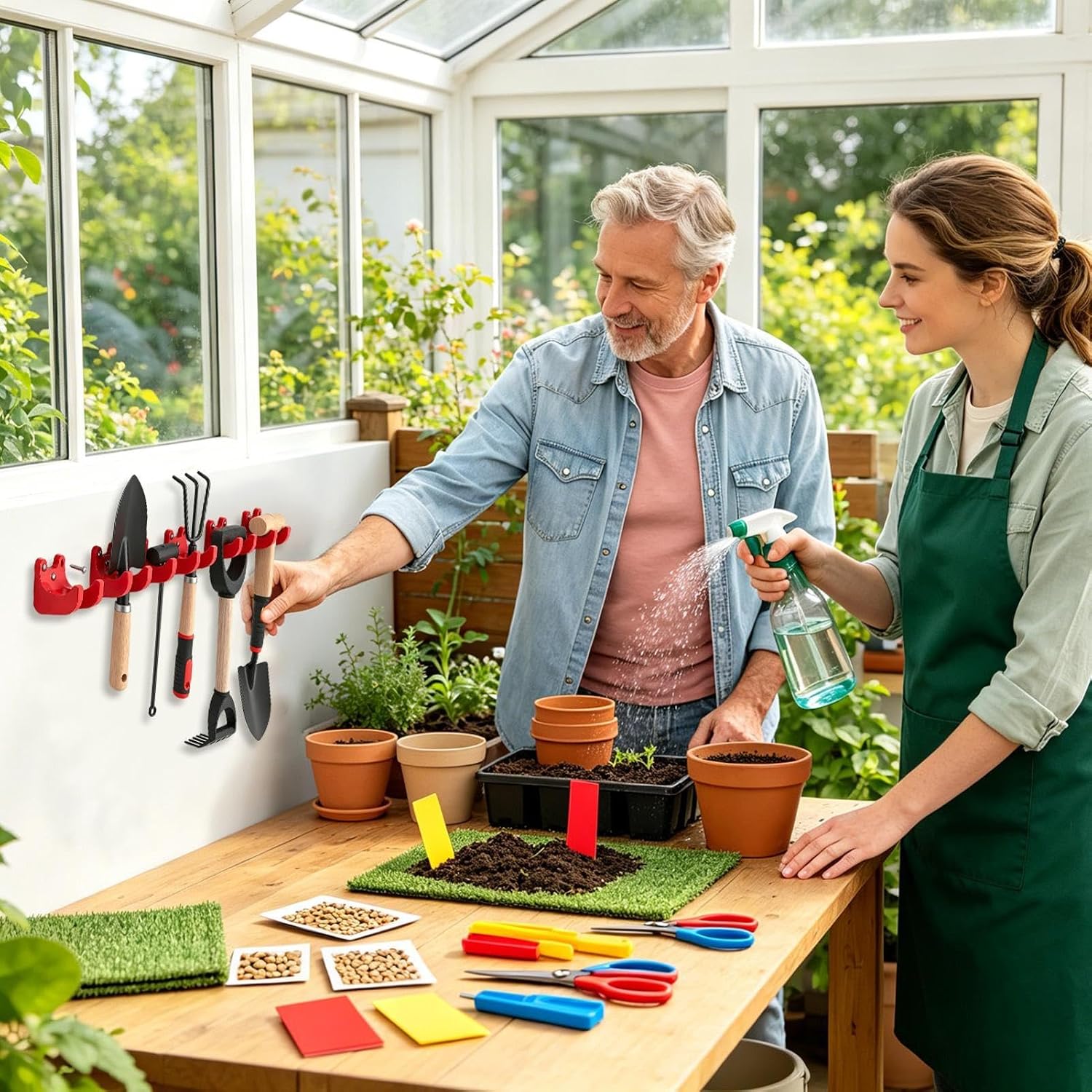  Générique Crochets De Garage Robustes | Support Mural Sans Perçage Et Imperméable | Crochets Utilitaires Porte-Outils De Jardin | Pour La Maison, L'Atelier, Le Balcon, Le Jardin Et L'Extérieur