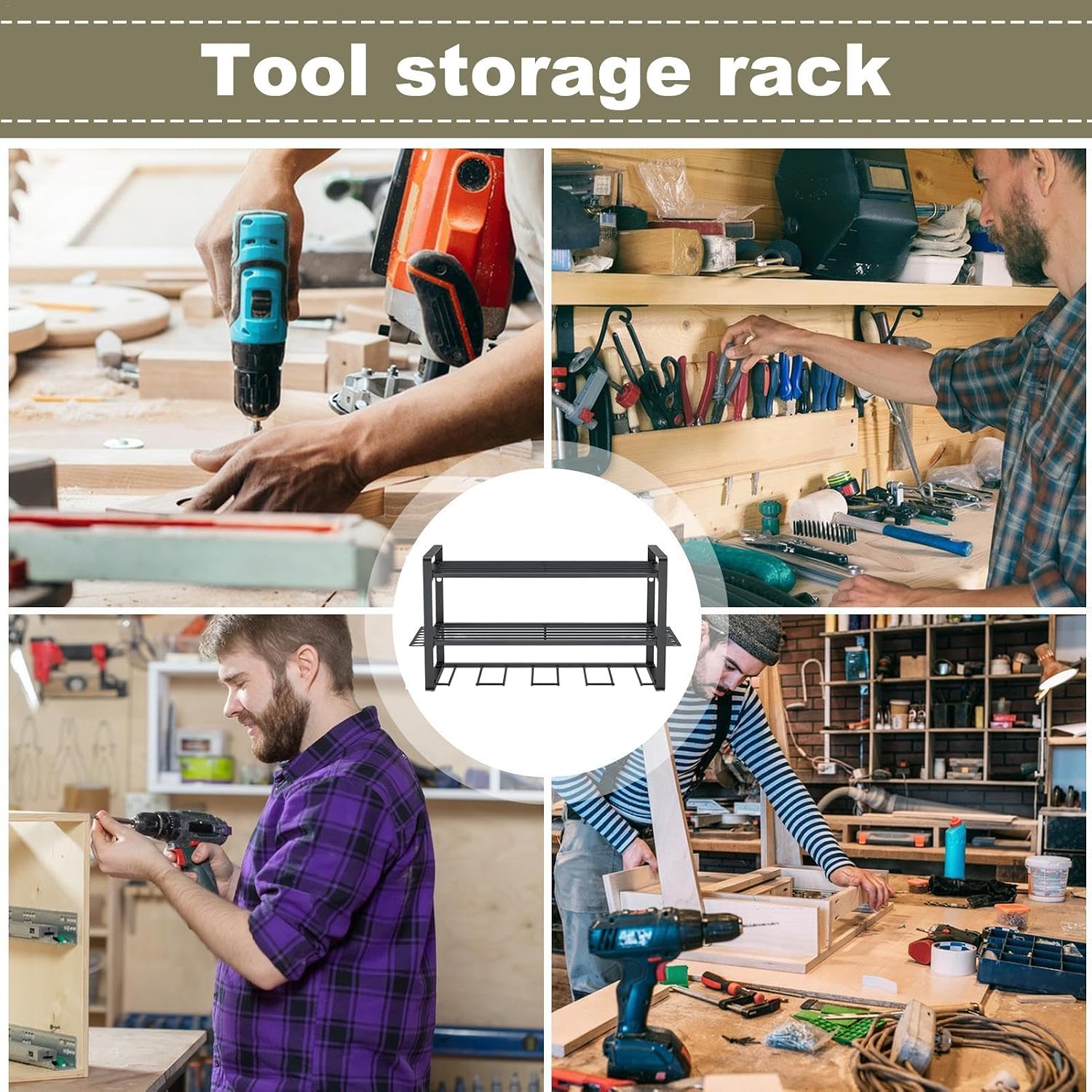  Power Tool Organizer | 3-Layer Wall-Mounted Tool Storage Shelf | Power Tool Organizer Shelf | Modular Heavy-Duty Electric Tool Organizer For Workshop, Shed, And Basement
