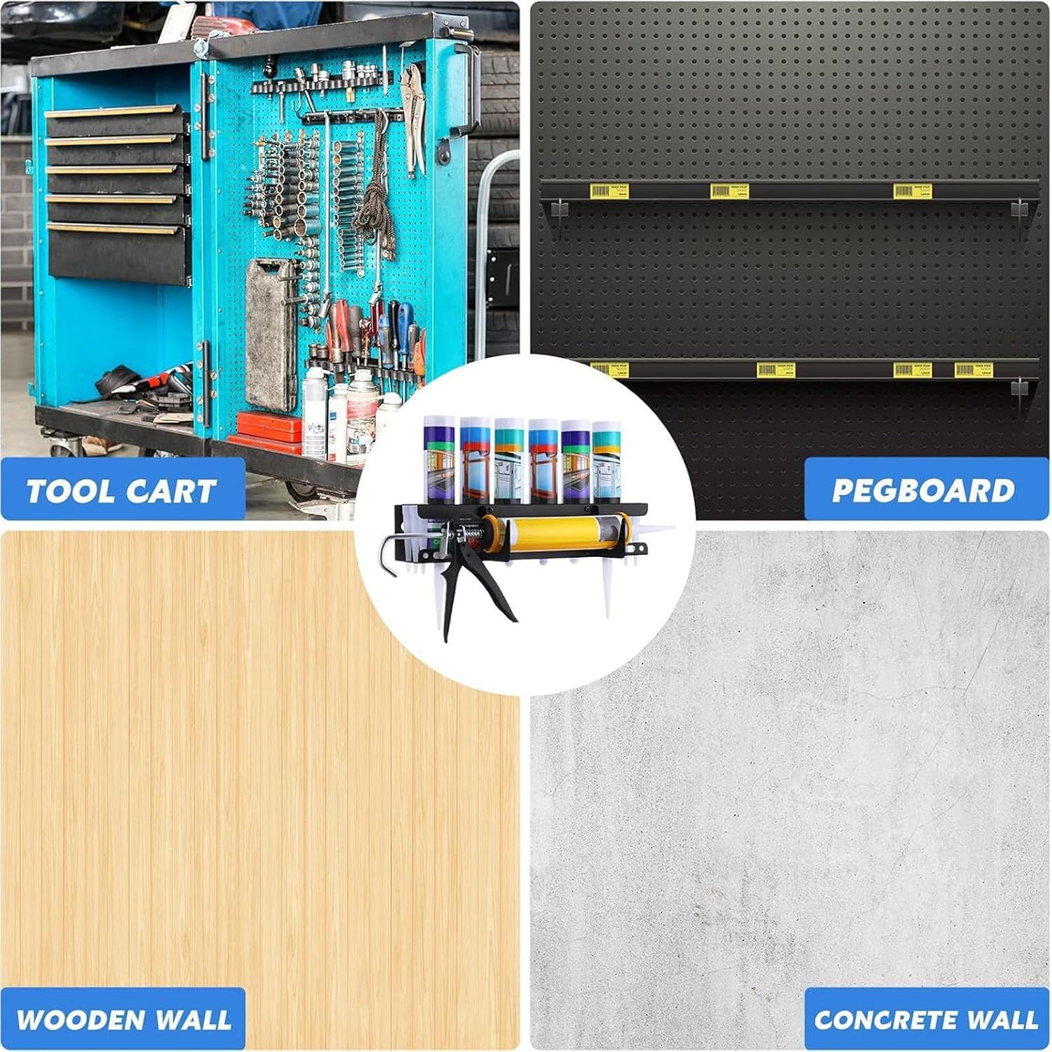 GENERIC Organiseur Mural Adhésif - Support De Tube - Maintien Sûr - Utilisation Polyvalente - Compatible Avec Les Installations - Tenue Sûre - Construction Durable - Résistant à La Rouille - Rangement