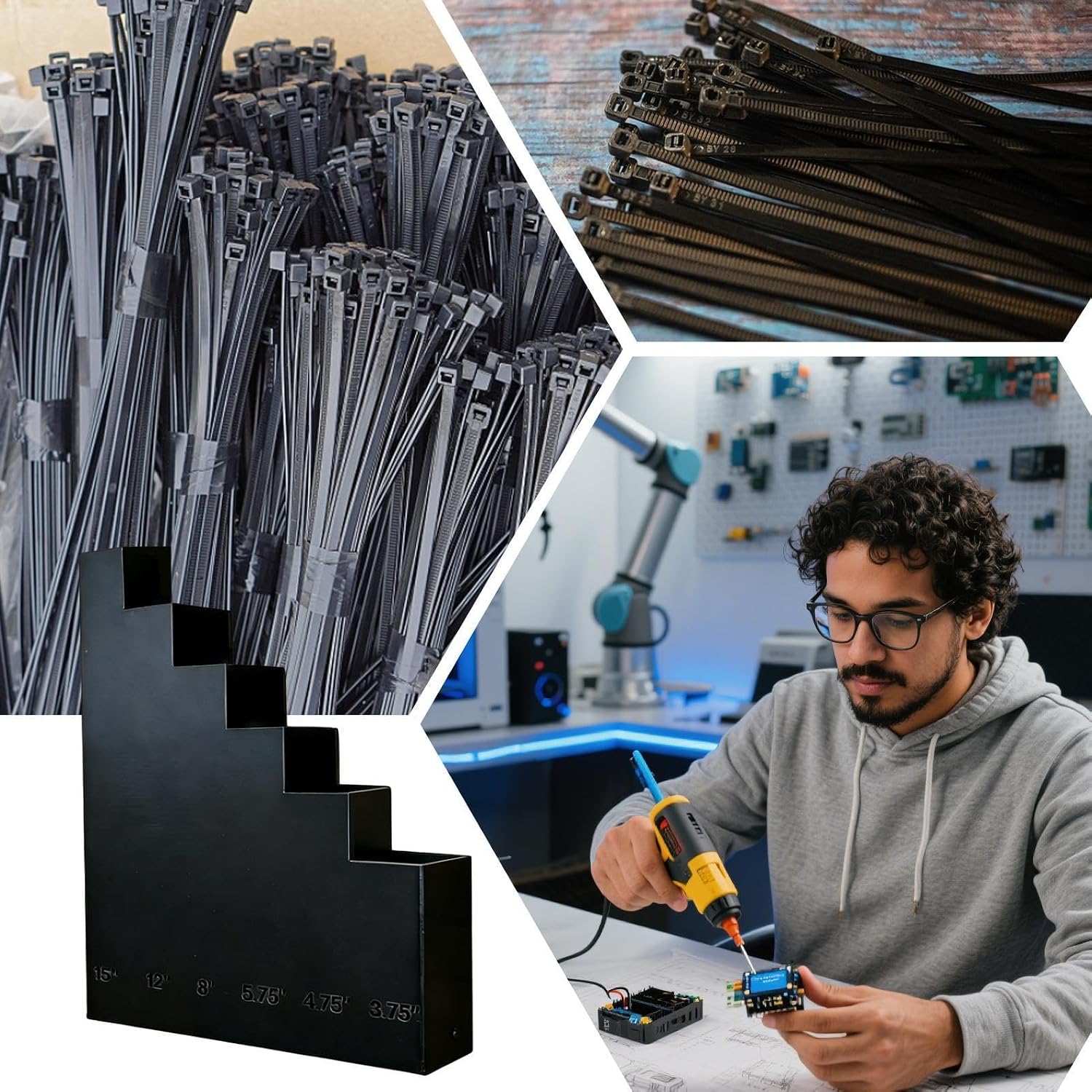 GENERIC Support D'attache De Câble | Organisation De Garage Robuste | Boîte De Rangement En Métal | Pour Organisation De Gestion, Panneau Perforé, Atelier, Buanderie
