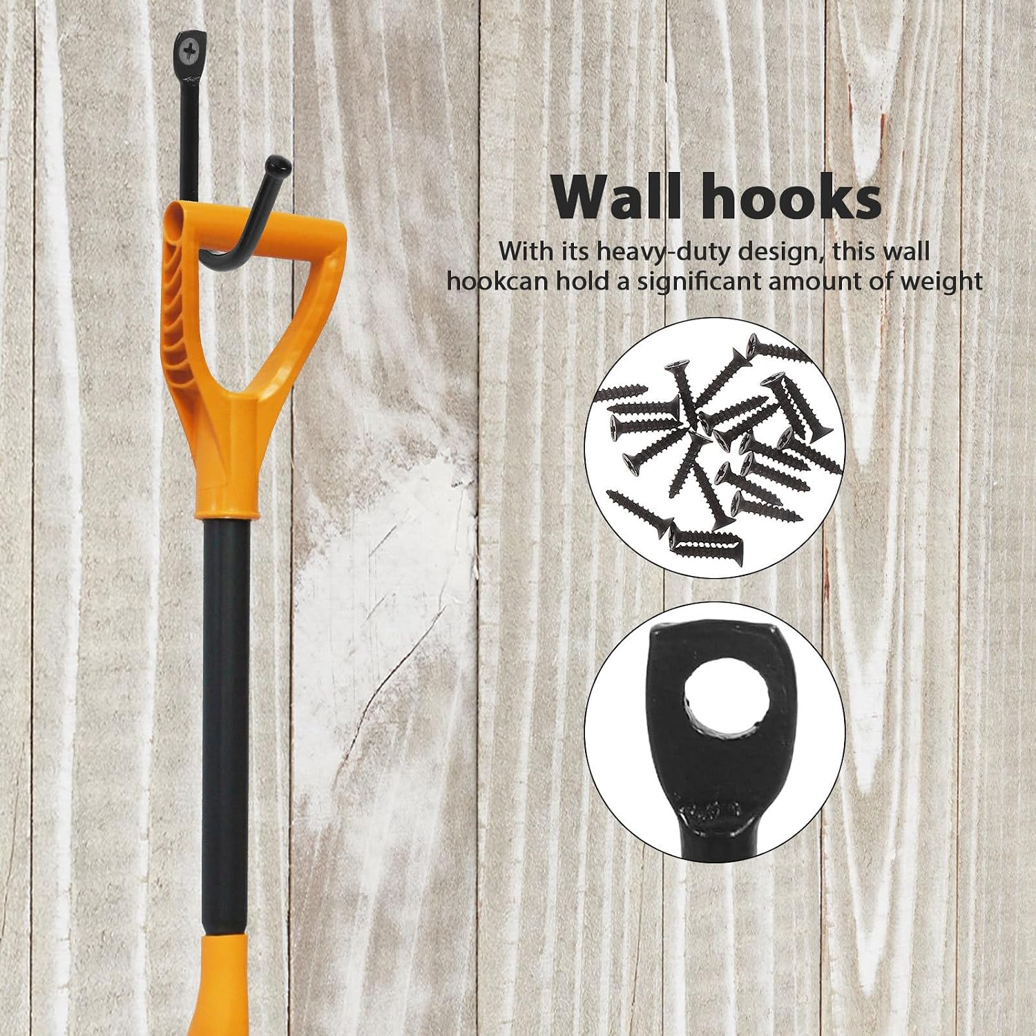  VALICLUD Crochets Muraux En Fer Noir 20pcs Pour Suspendre Charges Lourdes, Installation Facile, Pour Rangement D'outils De Jardin Et Garage