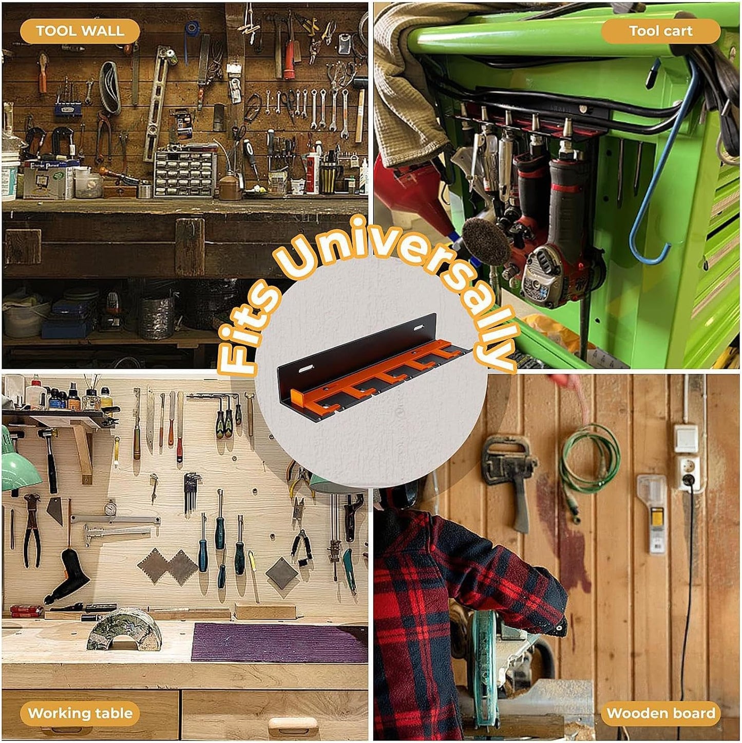 GENERIC Support Pour Outils électriques – Étagère De Rangement Murale à 5 Fentes | Rangement D'outils électriques – Pour Studio, Lieu De Travail, Atelier, Détail, Sous-sol, Abri De Jardin, Jardin