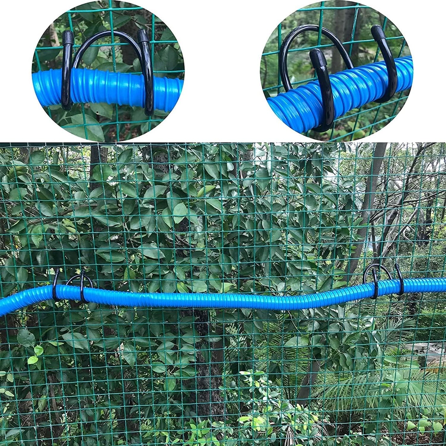  Lot De 2 Organiseurs D'outils De Piscine Et De Garage – Fixation Murale Ou à Fixer Sur La Clôture, Crochets Utilitaires De Rangement Réglables, Pour Ranger Les Outils De Jardin, Les Poteaux, Les