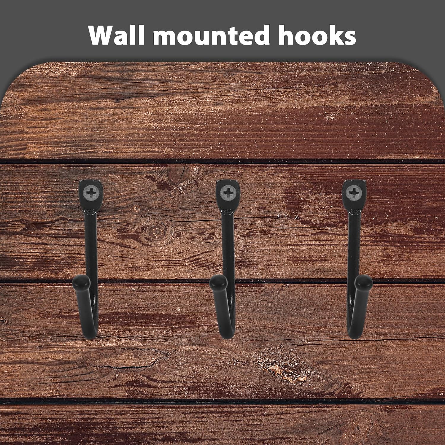  VALICLUD Crochets Muraux En Fer Noir 20pcs Pour Suspendre Charges Lourdes, Installation Facile, Pour Rangement D'outils De Jardin Et Garage