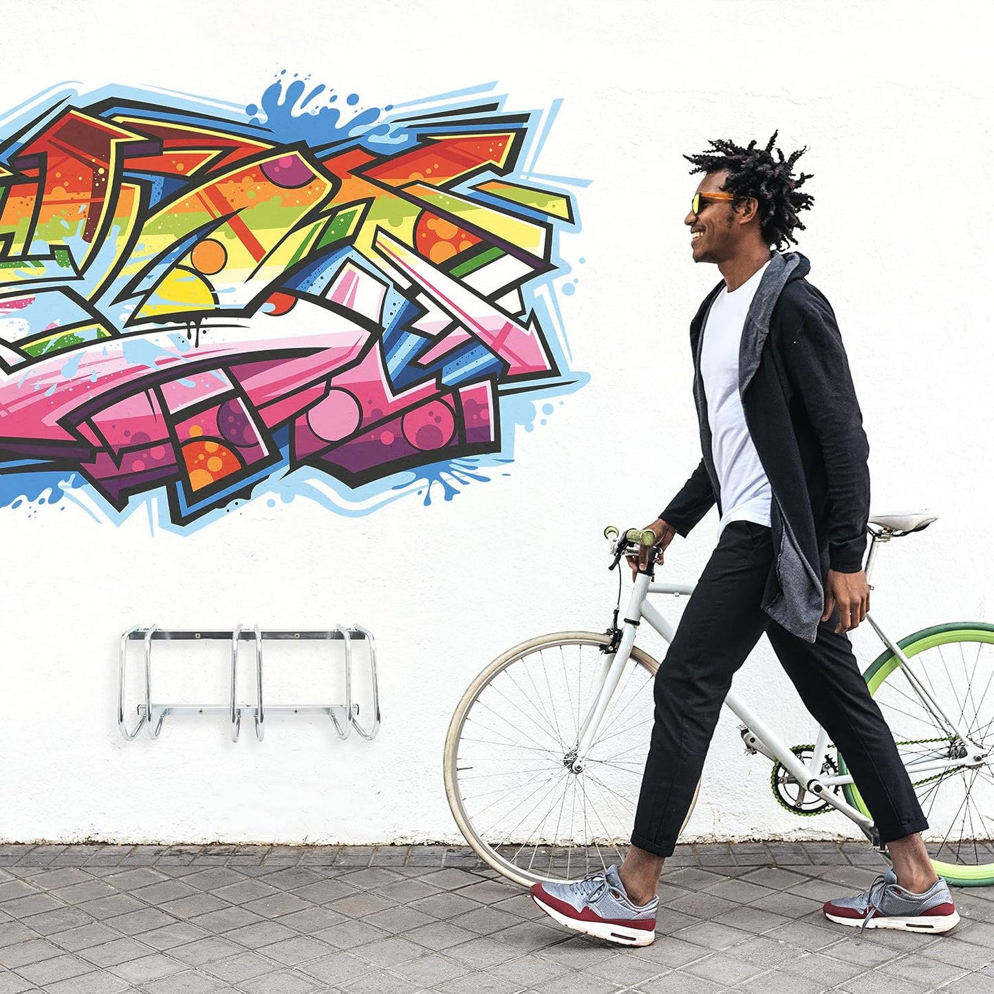  Relaxdays Râtelier Pour 3 Vélos Argent